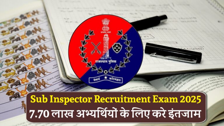 Sub Inspector Recruitment Exam 2025 Rajasthan