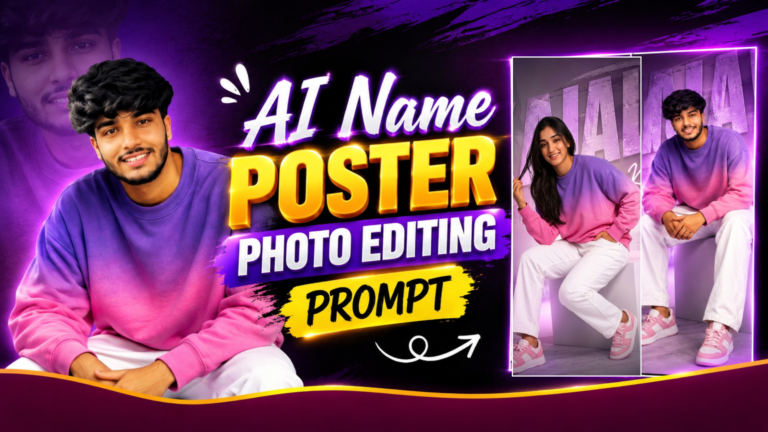 AI Name Poster Photo Editing Prompt