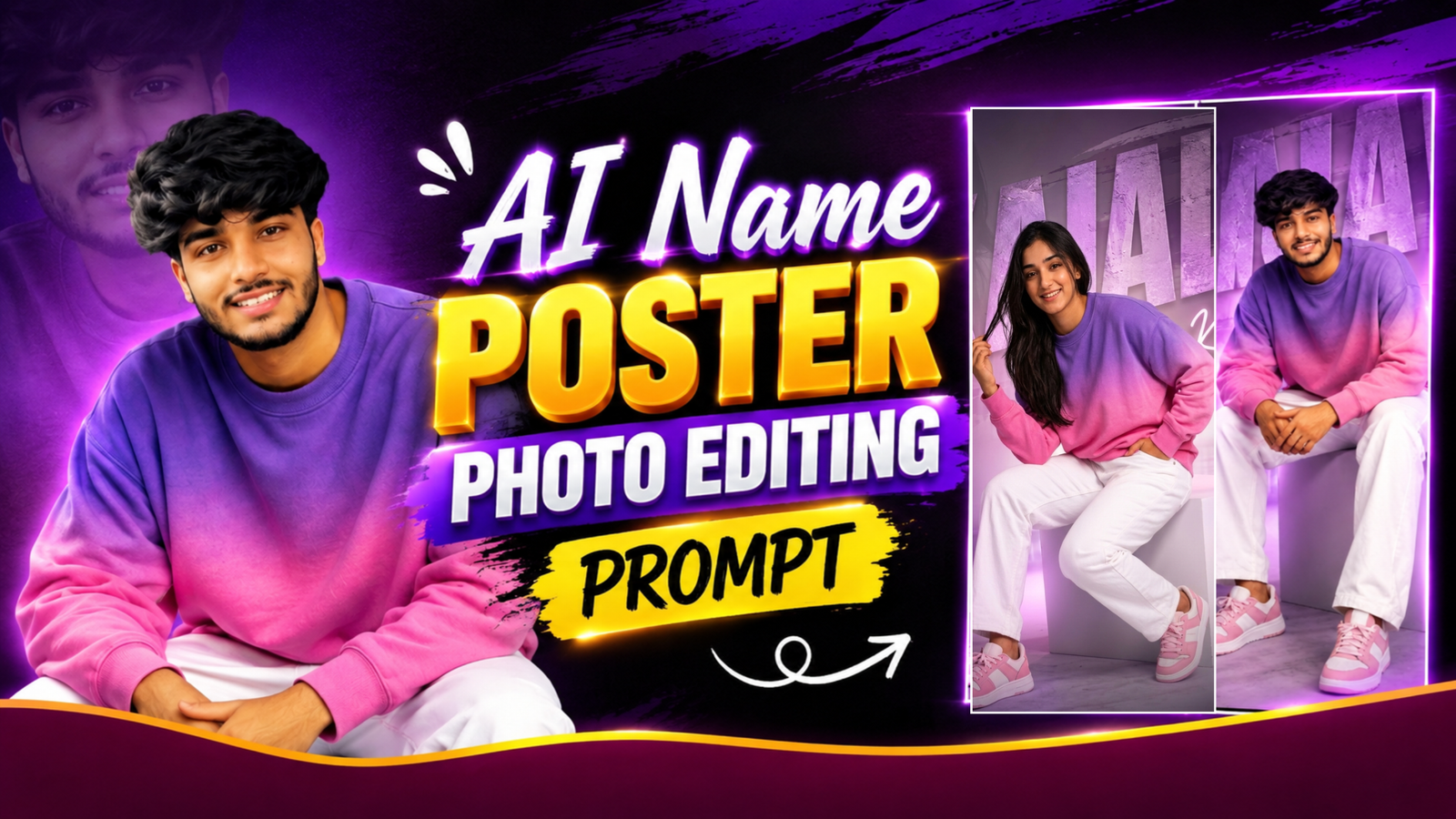 AI Name Poster Photo Editing Prompt