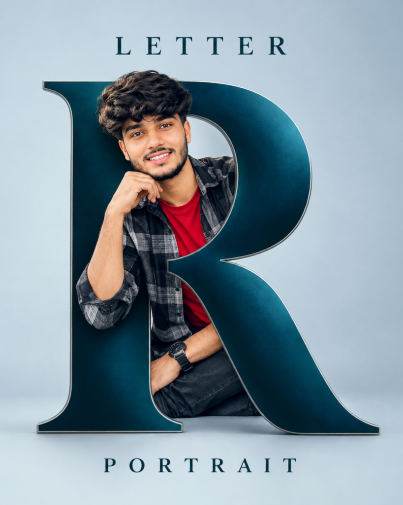 3D Letter Portrait AI Photo Editing Prompts
